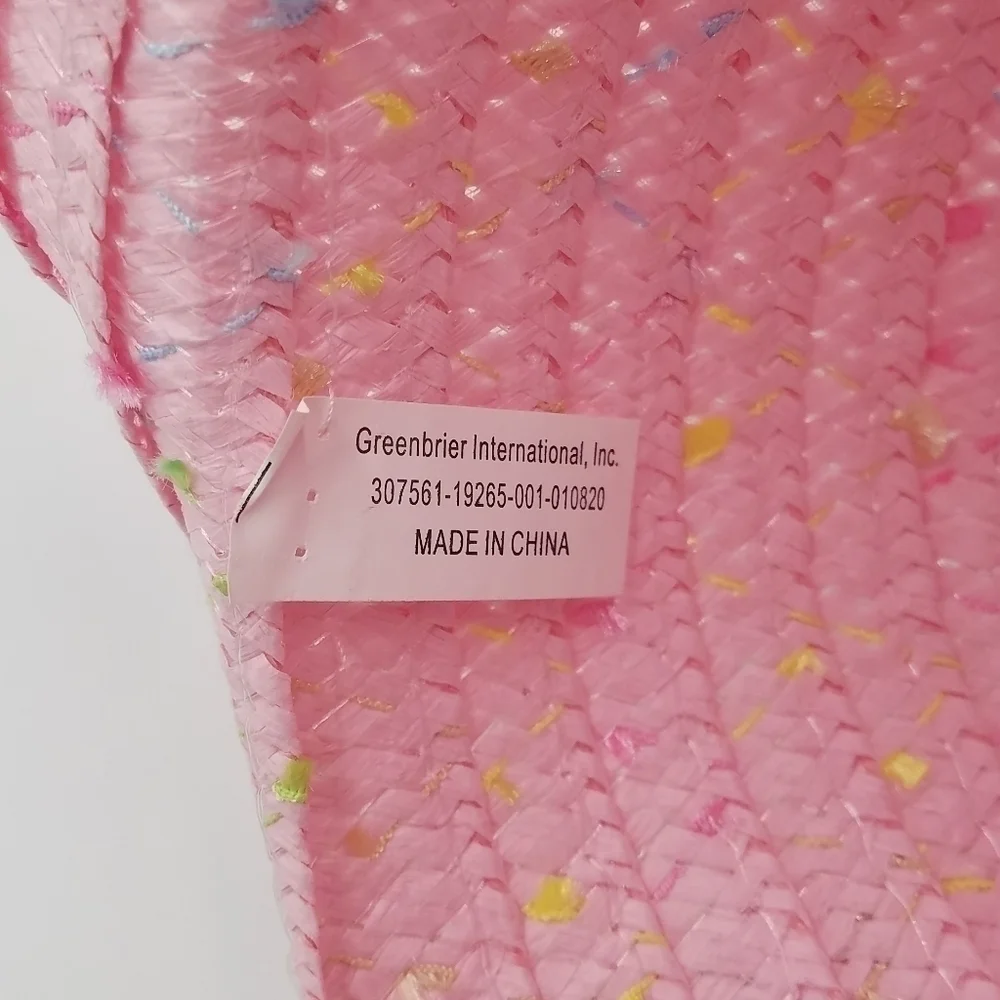 NWOT Woven Hat Confetti Easter Bucket Ruffle Brim